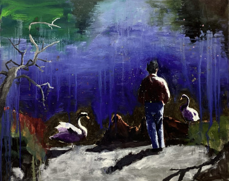 VID STRANDKANTEN II. olja på duk 80 x 100 cm